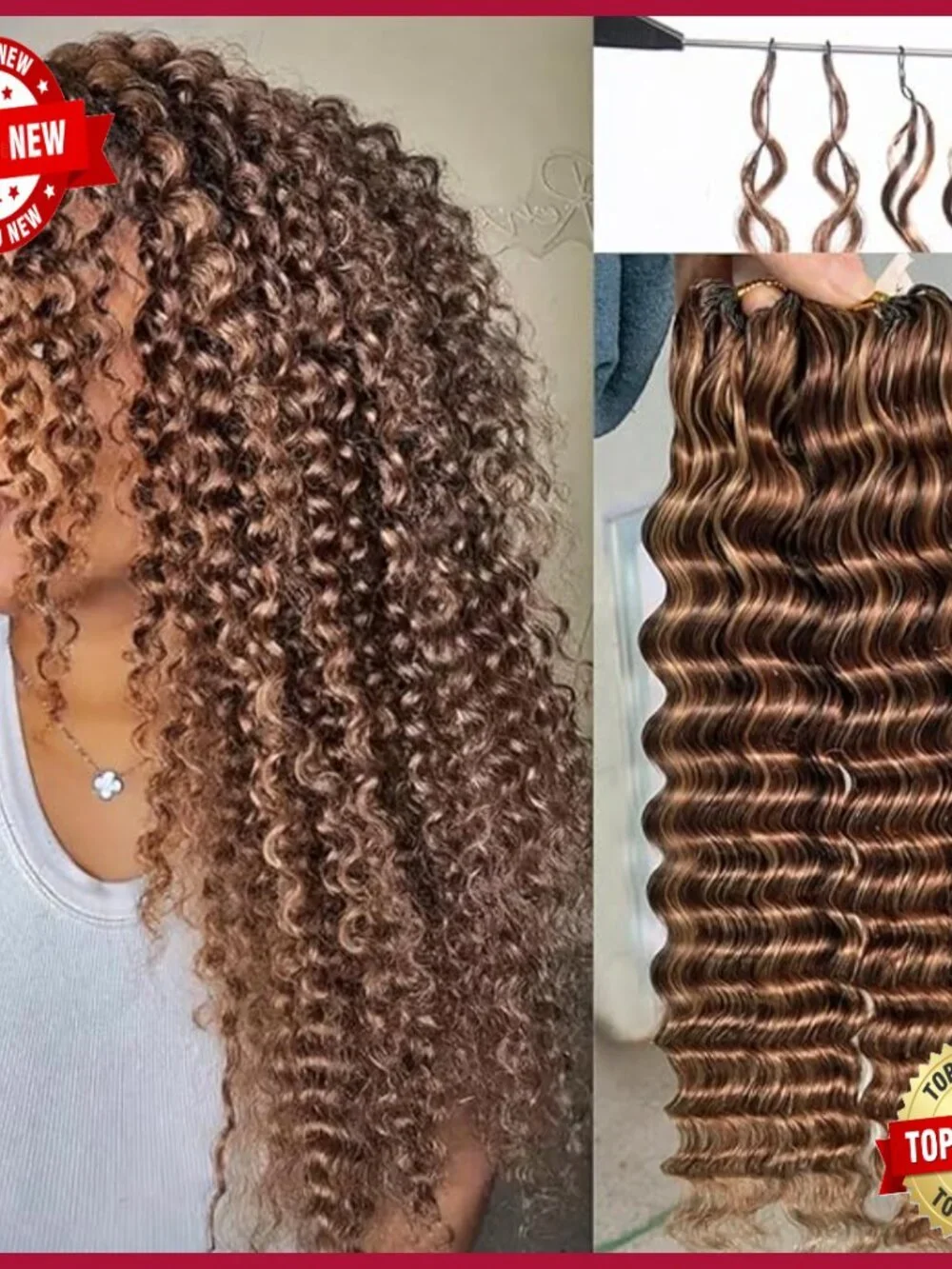 20 Inch Human Hair Crochet Extensions Micro Link Wavy Feather Style